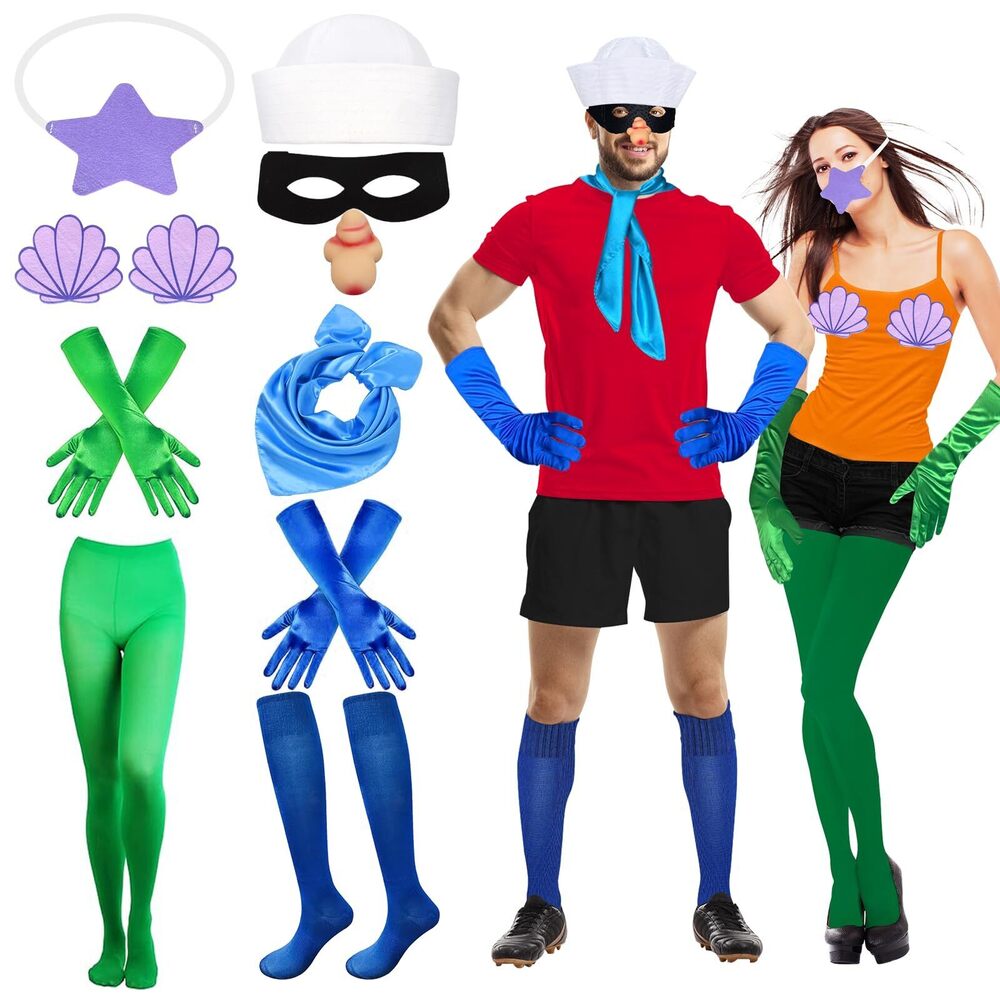 6663 10 Pcs Halloween Merman Sailor Costume Accessoriess